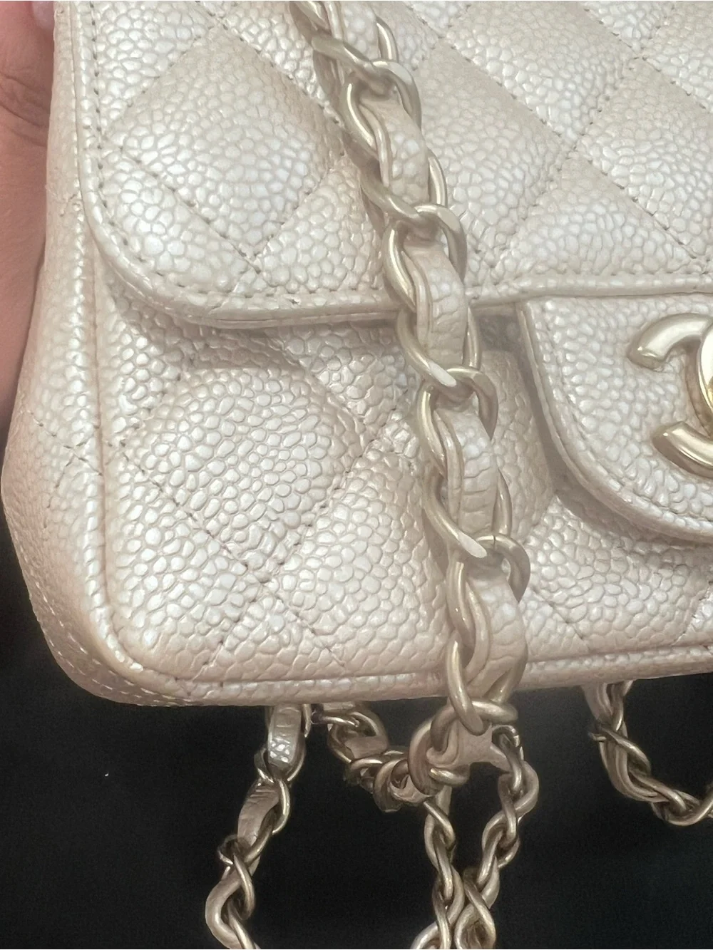 Rare🔥Chanel Classic Caviar Square Flap Bag GHW